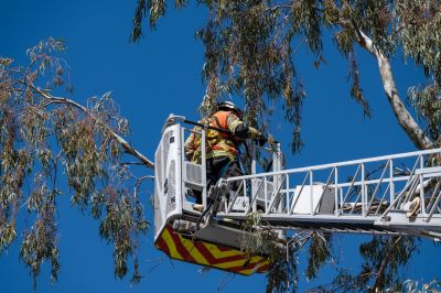 Climber Using Safety Gear
